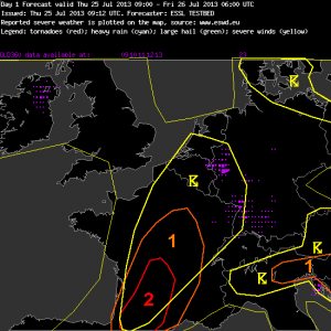 Fig. 1: Day 1 forecast issued today, Thu 25 July 2013.