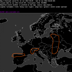 Fig.4: Severe areas are highlighted with orange colours.