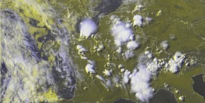 Fig. 3d: E-View satellite image at 1630 UTC Mon 22 July 2013.