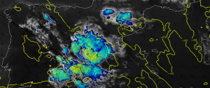 Fig. 3: Rapid Sandwich product, showing the cloud top temperatures at 1830 UTC for Spain and Portugal.